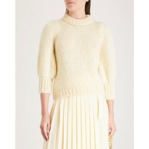 Ganni fluffy sweater cream